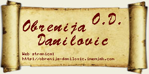 Obrenija Danilović vizit kartica